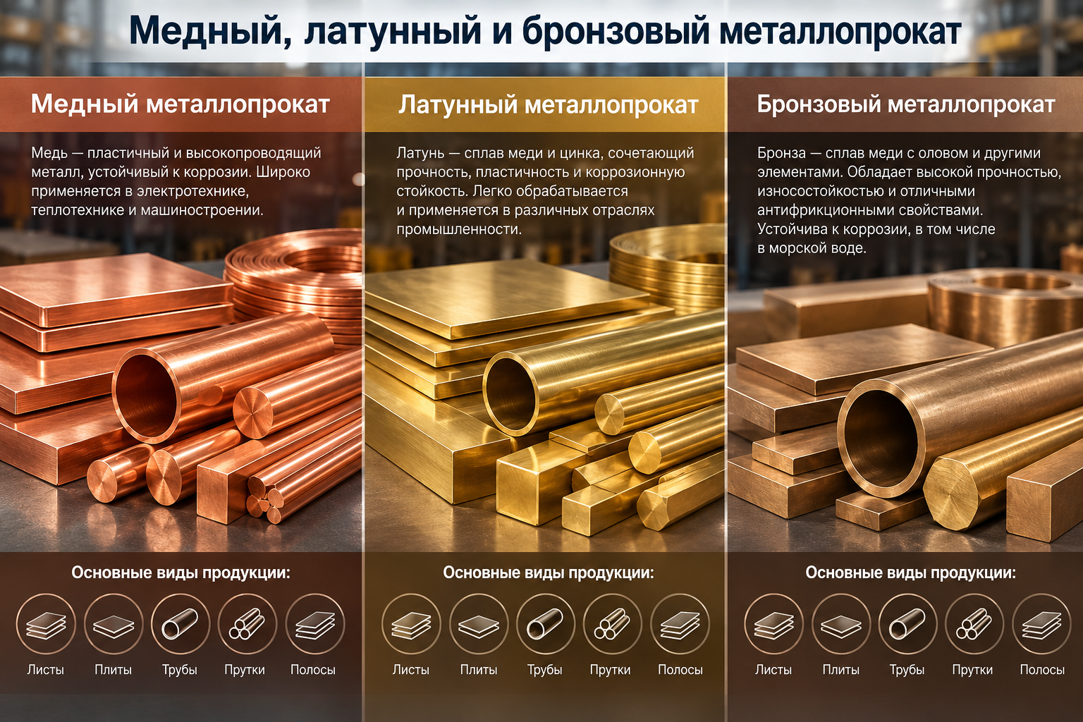 Фото Что относится к цветному металлопрокату: виды и особенности