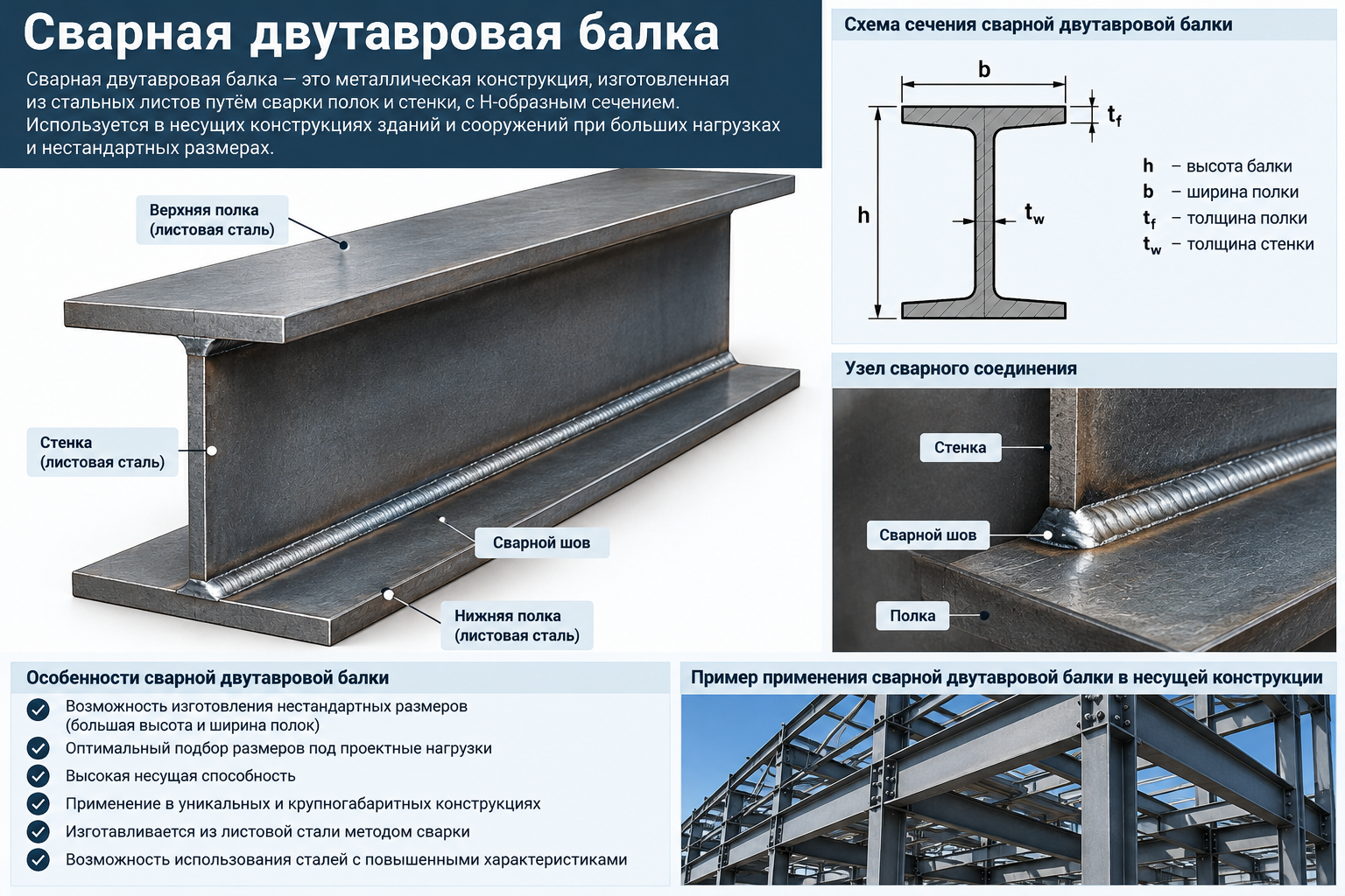 Фото Какие бывают виды двутавровых балок и чем они отличаются